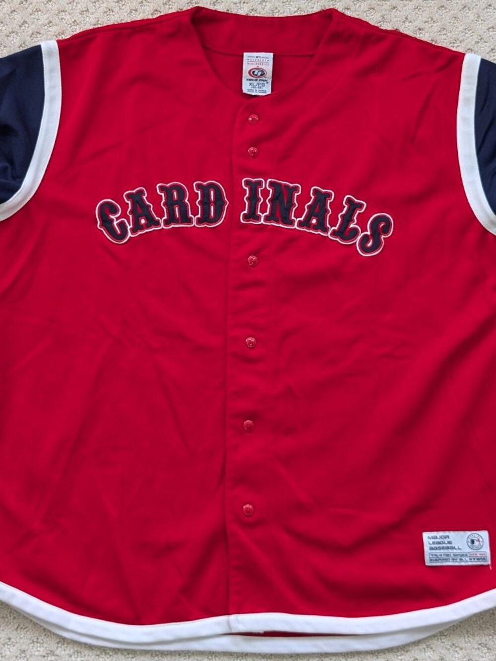 MLB St Louis Cardinals Sleeveless Baseball Jersey Vest Red True Fan XL